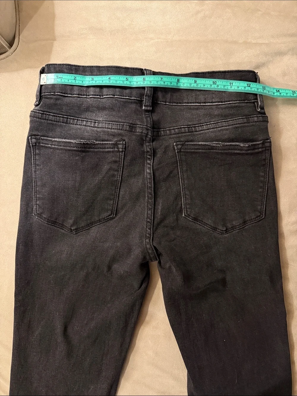 Flying Monkey Black Mid-Rise Stretch Denim Raw Hem Skinny Jeans Women’s size 26